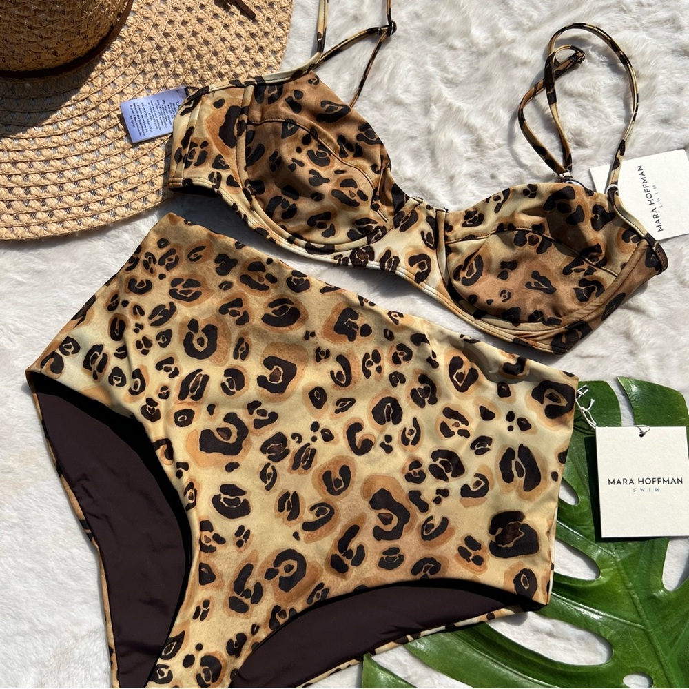 Mara Hoffman High Rise Leopard Chiato Bikini Set